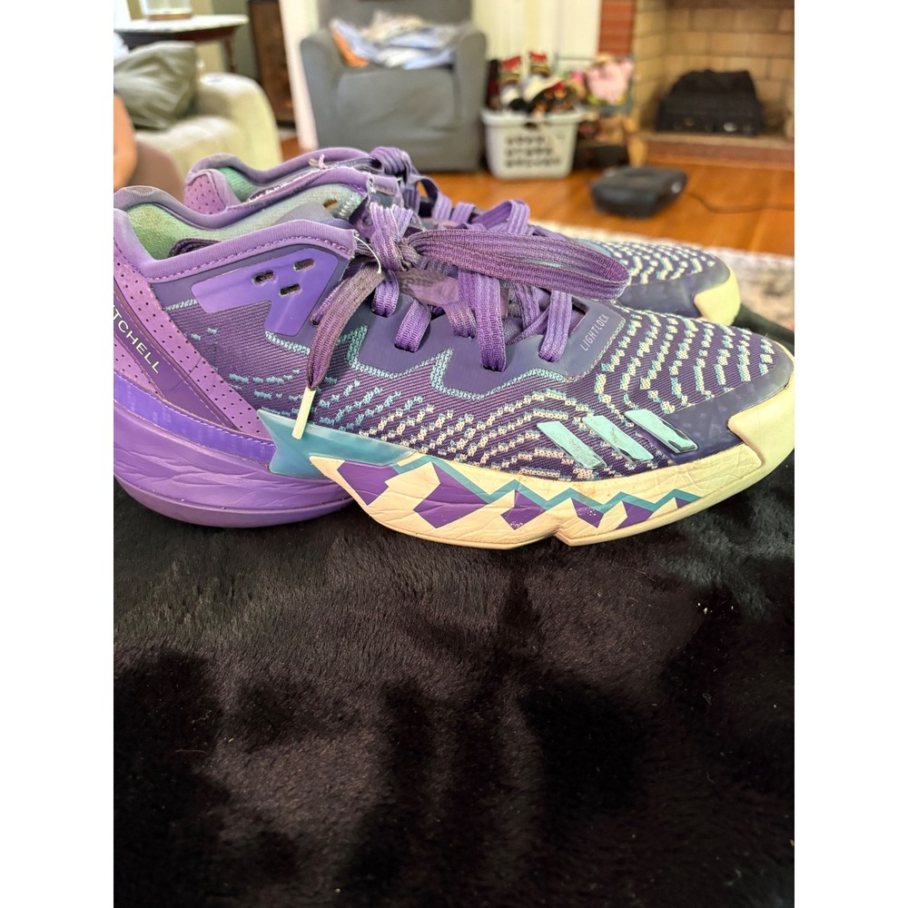 Adidas Donovan Mitchell DON Issue 4 Purple Blue Basketball Shoes Mens 7.5 HR0710